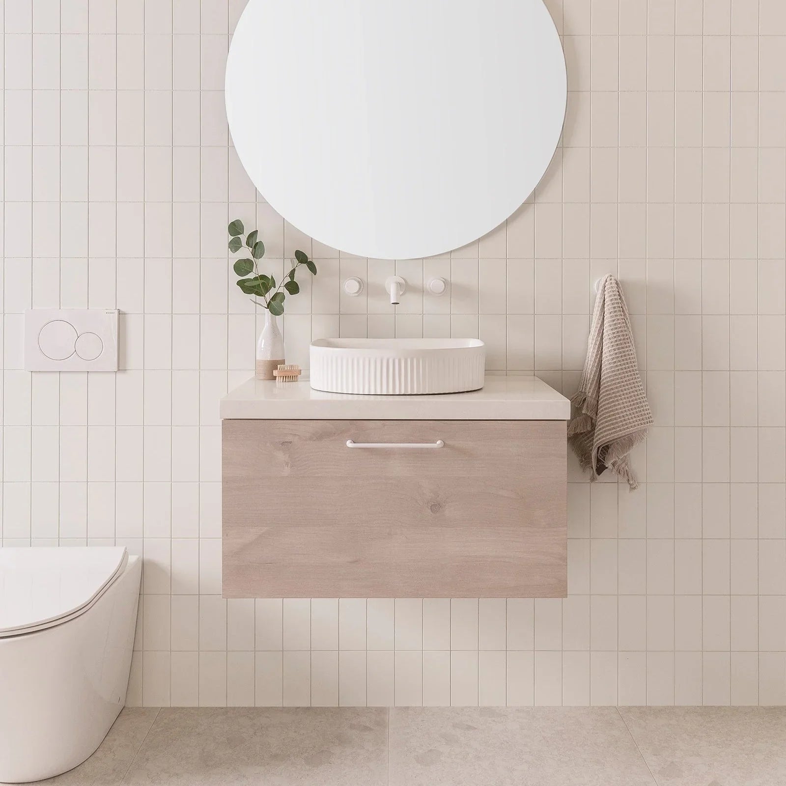 ADP Glacier Benchtop Slim Wall Hung Vanity All Drawer - Ideal Bathroom CentreGLLFAS0600WHCCP600mmCentre BasinLite Fresh White Interior