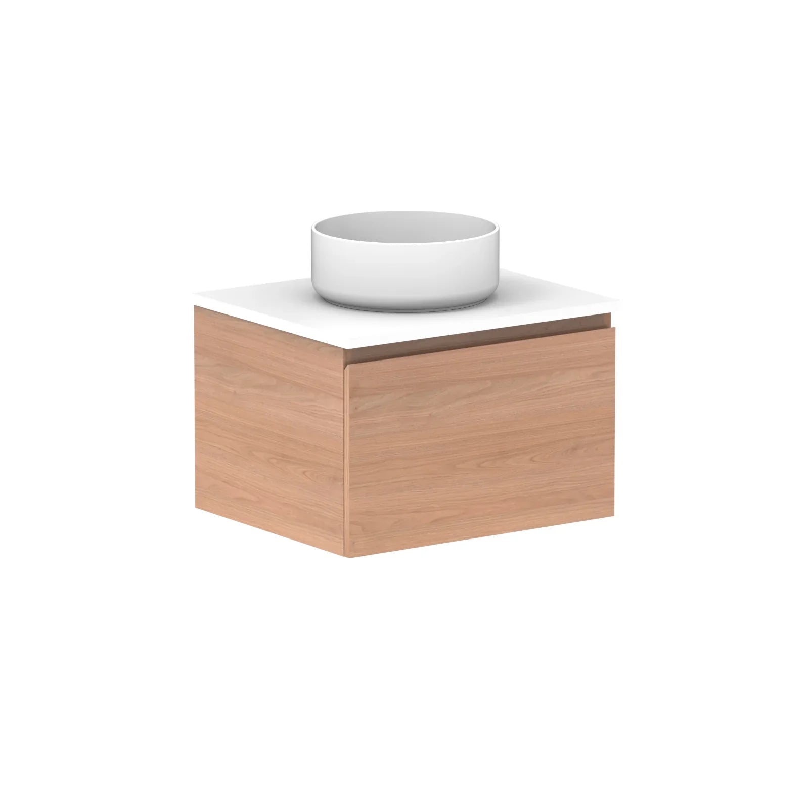 ADP Glacier Benchtop Slim Wall Hung Vanity All Drawer - Ideal Bathroom CentreGLLFAS0600WHCCP600mmCentre BasinLite Fresh White Interior