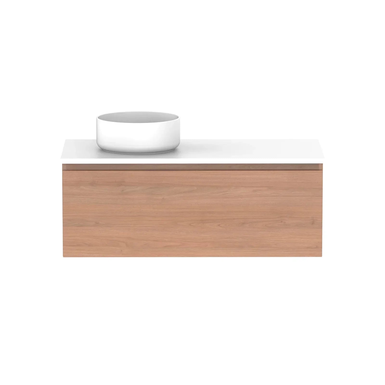ADP Glacier All Drawer Slim Wall Hung Vanity - 1050mm / Stone Benchtop / Left Hand Bowl