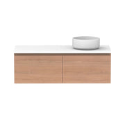 ADP Glacier All Drawer Slim Wall Hung Vanity - 1200mm / Stone Benchtop / Right Hand Bowl