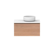 ADP Glacier All Drawer Slim Wall Hung Vanity - 750mm / Stone Benchtop / Right Hand Bowl