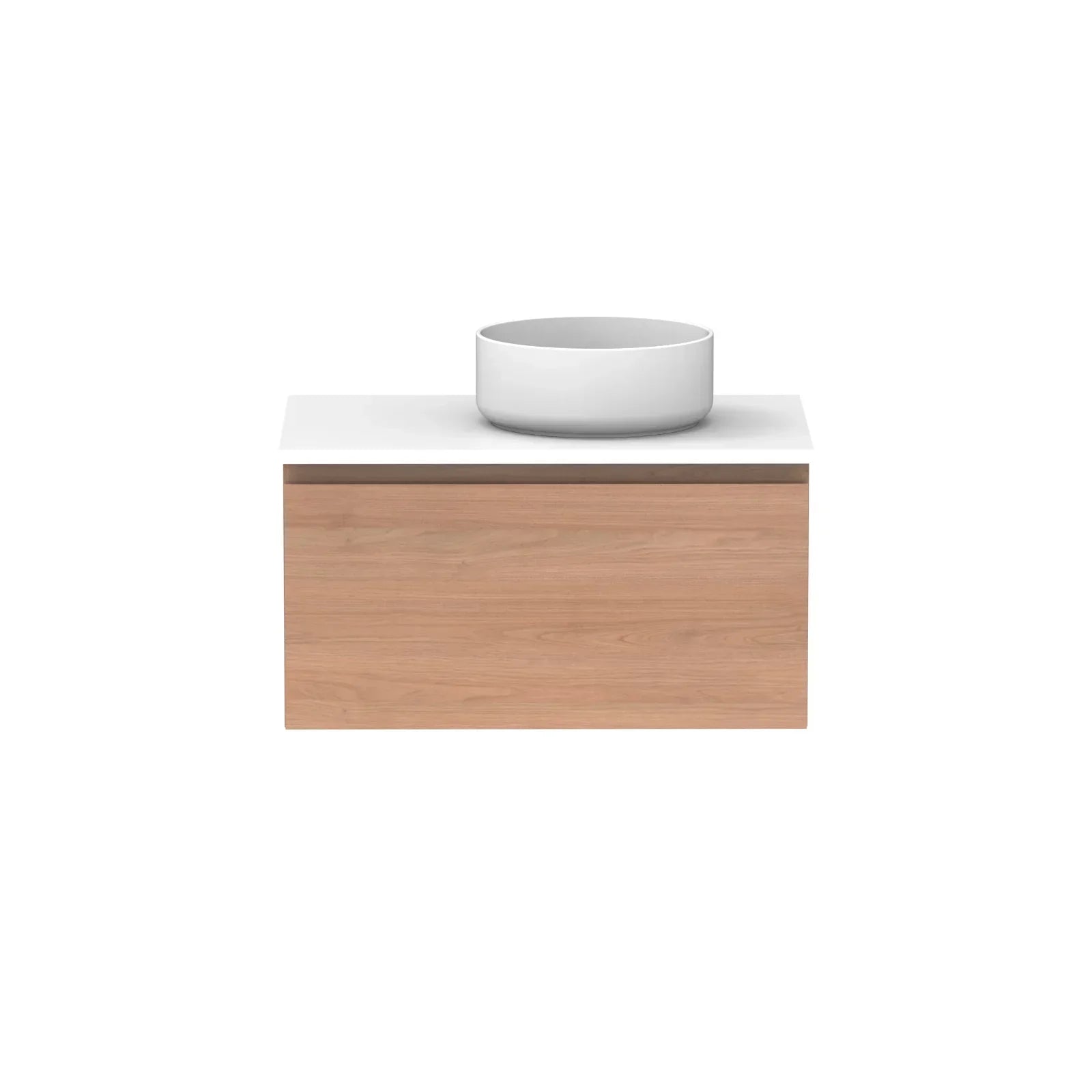 ADP Glacier All Drawer Slim Wall Hung Vanity - 750mm / Stone Benchtop / Right Hand Bowl