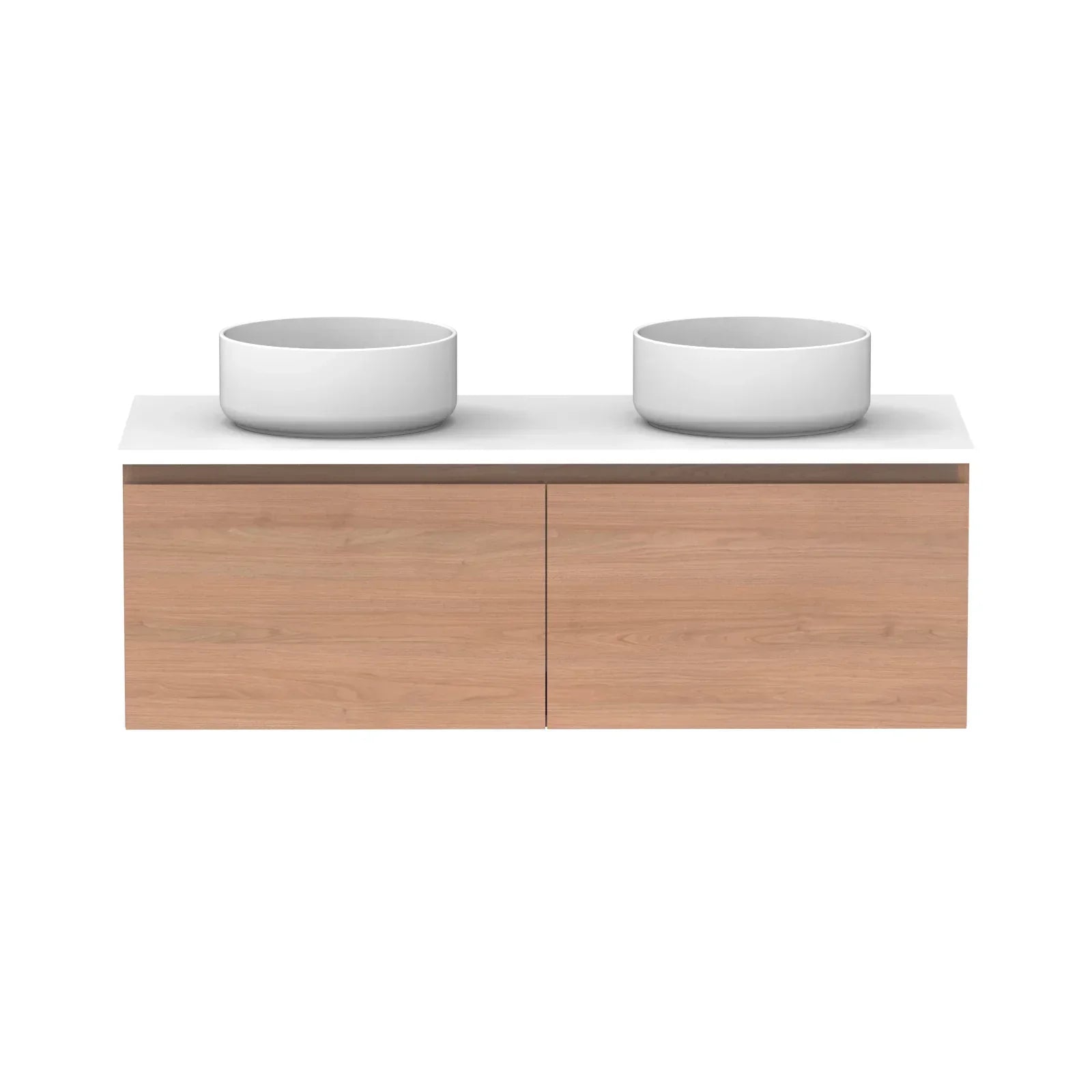 ADP Glacier All Drawer Slim Wall Hung Vanity - 1200mm / Stone Benchtop / Double Bowl
