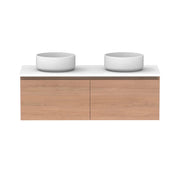 ADP Glacier All Drawer Slim Wall Hung Vanity - 1200mm / Stone Benchtop / Double Bowl