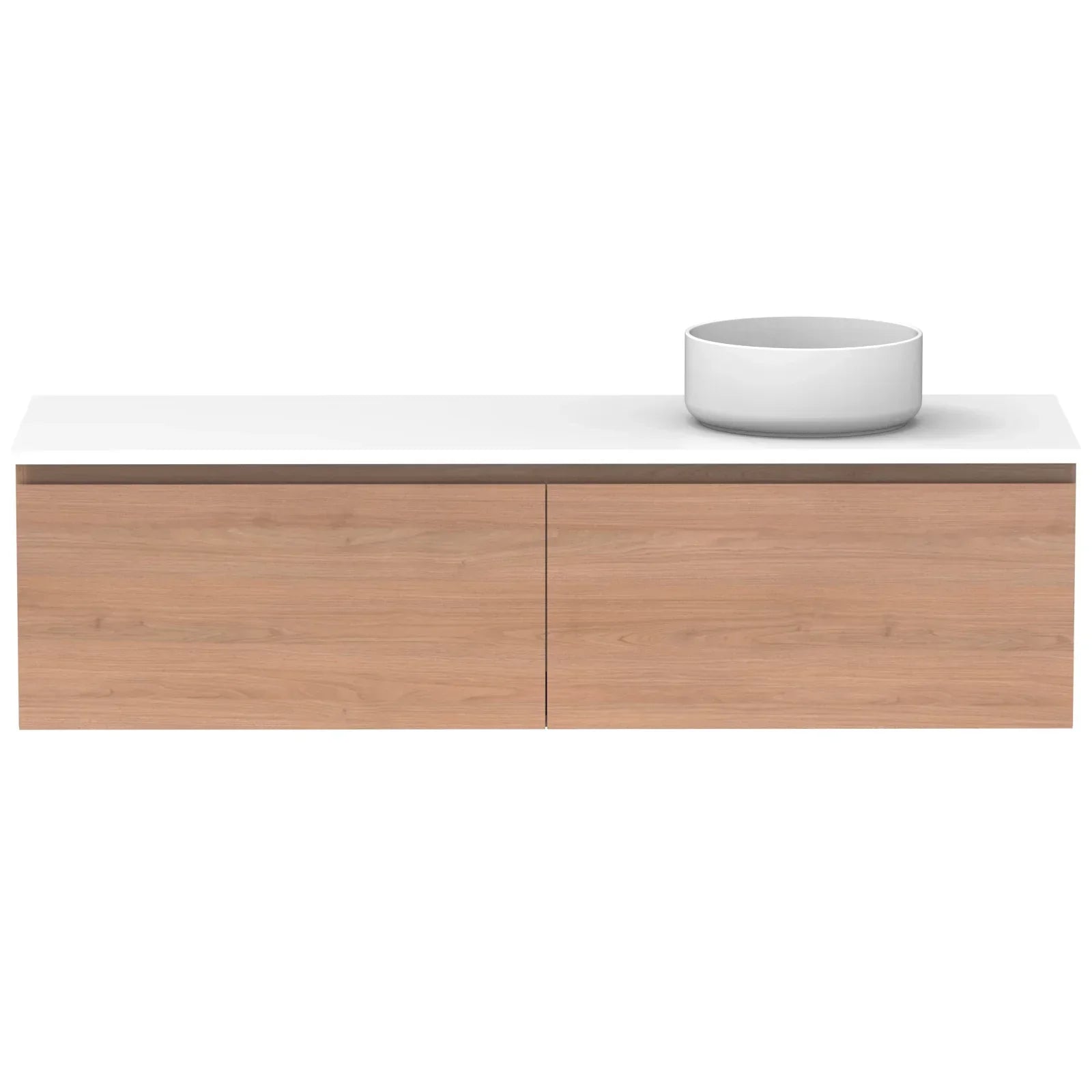 ADP Glacier All Drawer Slim Wall Hung Vanity - 1500mm / Stone Benchtop / Right Hand Bowl