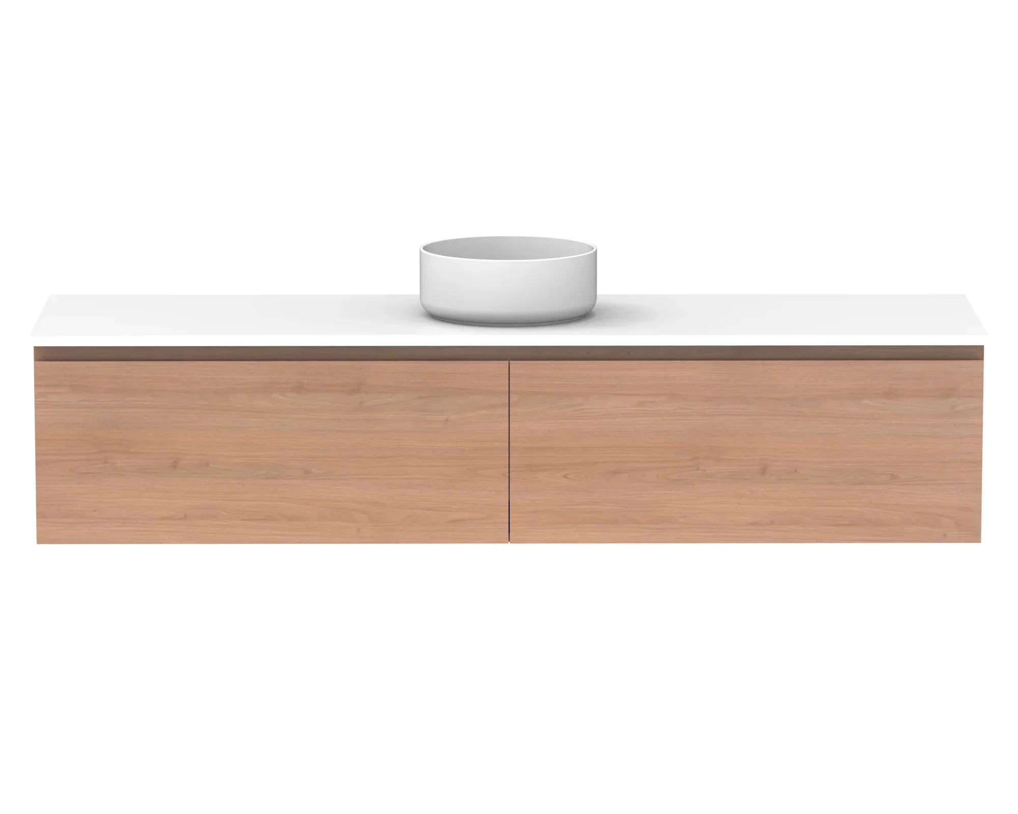ADP Glacier All Drawer Slim Wall Hung Vanity - 1800mm / Stone Benchtop / Centre Bowl