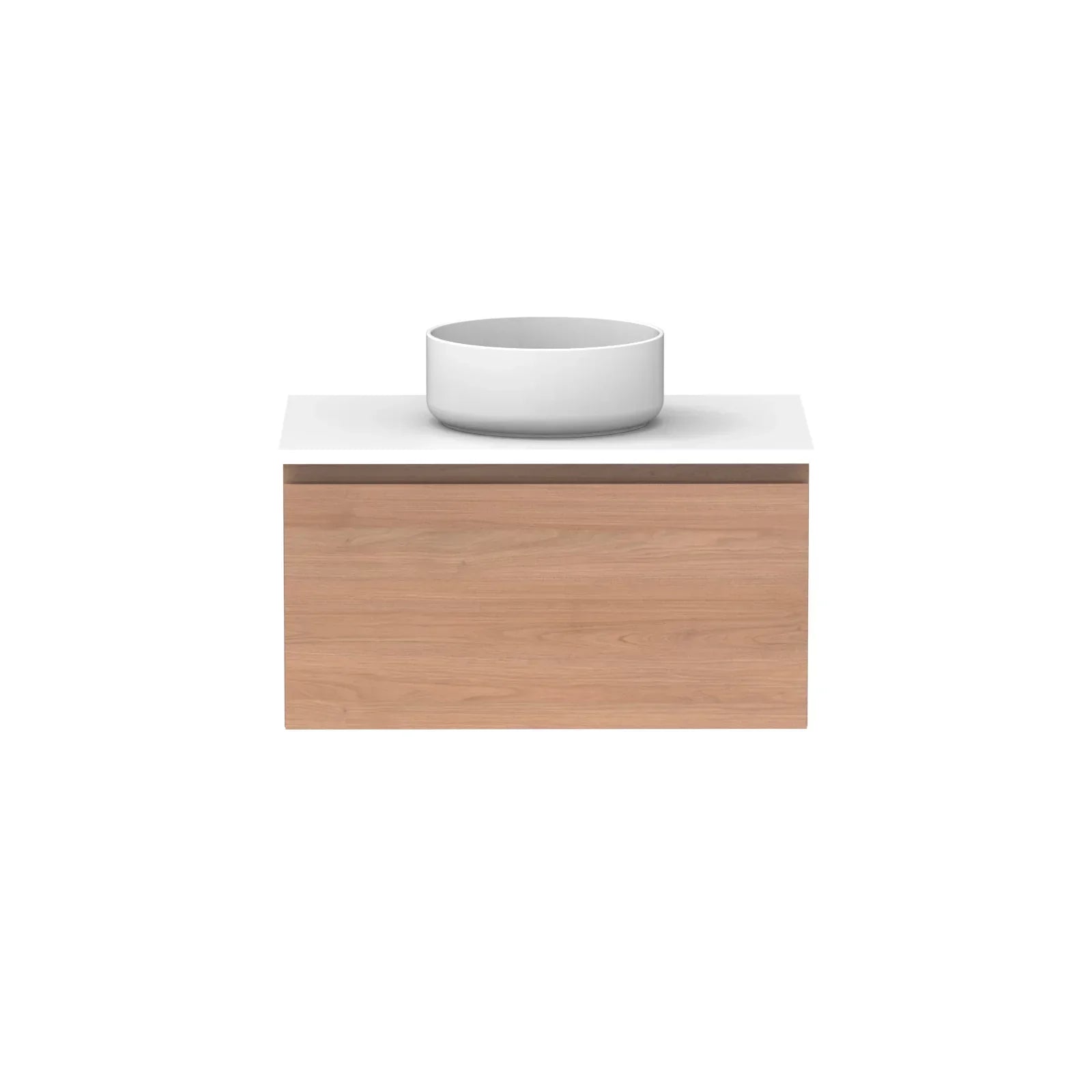 ADP Glacier All Drawer Slim Wall Hung Vanity - 750mm / Stone Benchtop / Centre Bowl