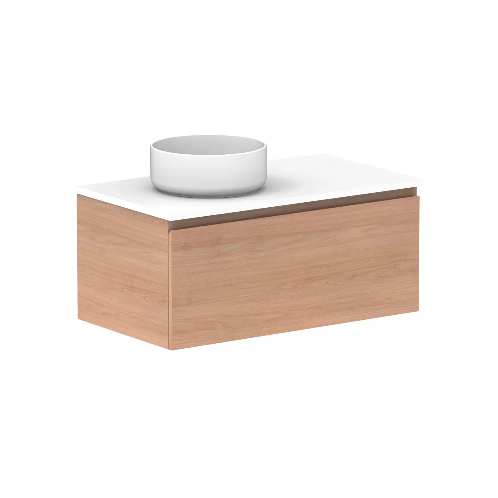 ADP Glacier Benchtop Slim Wall Hung Vanity All Drawer - Ideal Bathroom CentreGLLFAS0900WHLCP900mmLeft Hand BasinLite Fresh White Interior