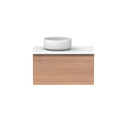 ADP Glacier All Drawer Slim Wall Hung Vanity - 750mm / Stone Benchtop / Left Hand Bowl