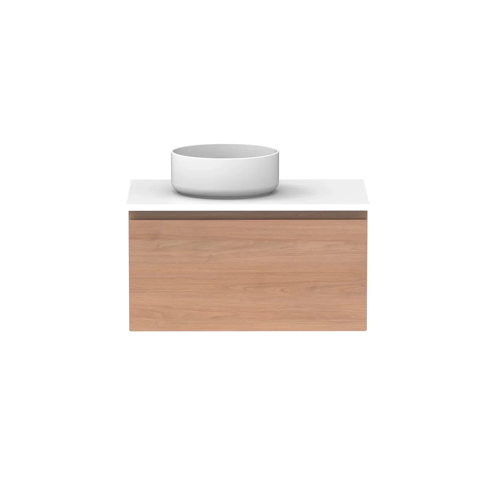 ADP Glacier All Drawer Slim Wall Hung Vanity - 750mm / Stone Benchtop / Left Hand Bowl