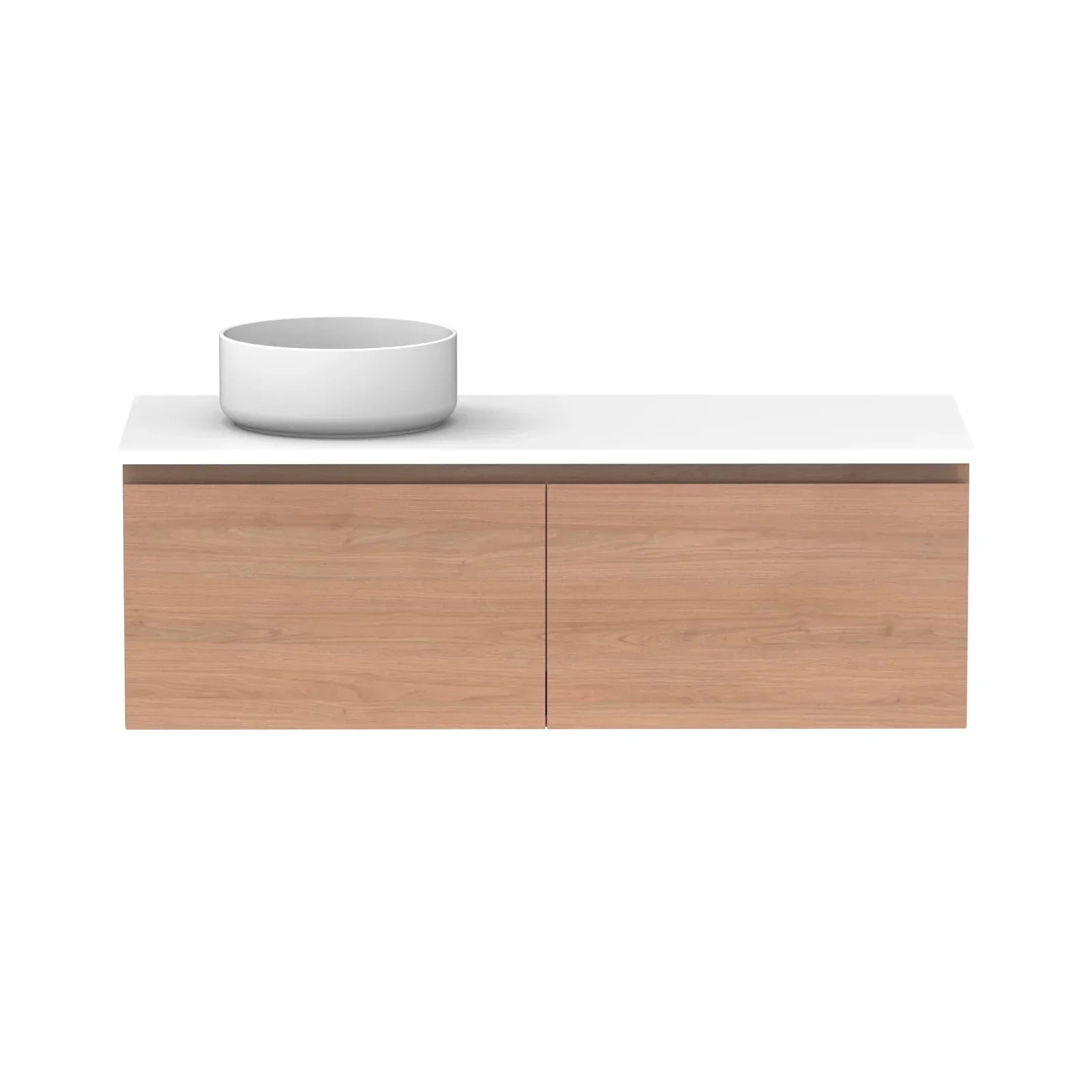 ADP Glacier All Drawer Slim Wall Hung Vanity - 1200mm / Stone Benchtop / Left Hand Bowl