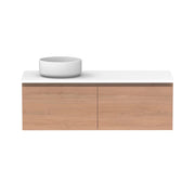 ADP Glacier All Drawer Slim Wall Hung Vanity - 1200mm / Stone Benchtop / Left Hand Bowl