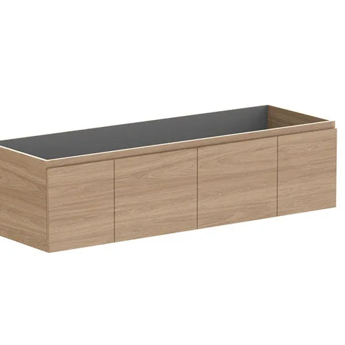 ADP Glacier Benchtop Slim Wall Hung Vanity Door & Drawer - Ideal Bathroom CentreGLLFCS1500WHSNT1500mmCabinet OnlyLite Fresh White Interior