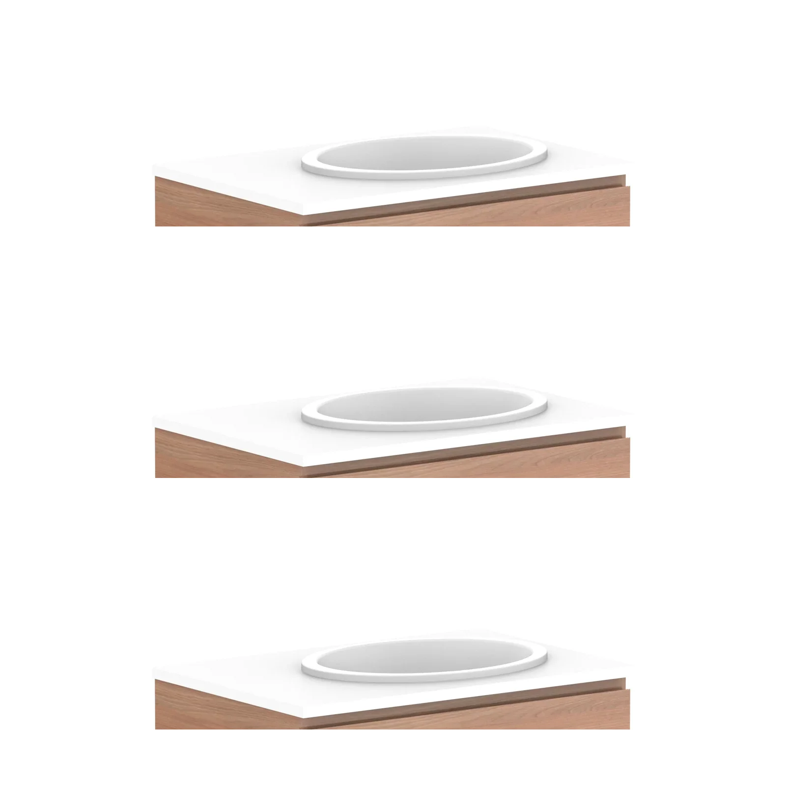 ADP Glacier Benchtop Trio Freestanding Vanity All Drawer - Ideal Bathroom CentreGLLFAW0750WKLCP750mmRight Hand BasinLite Fresh White Interior