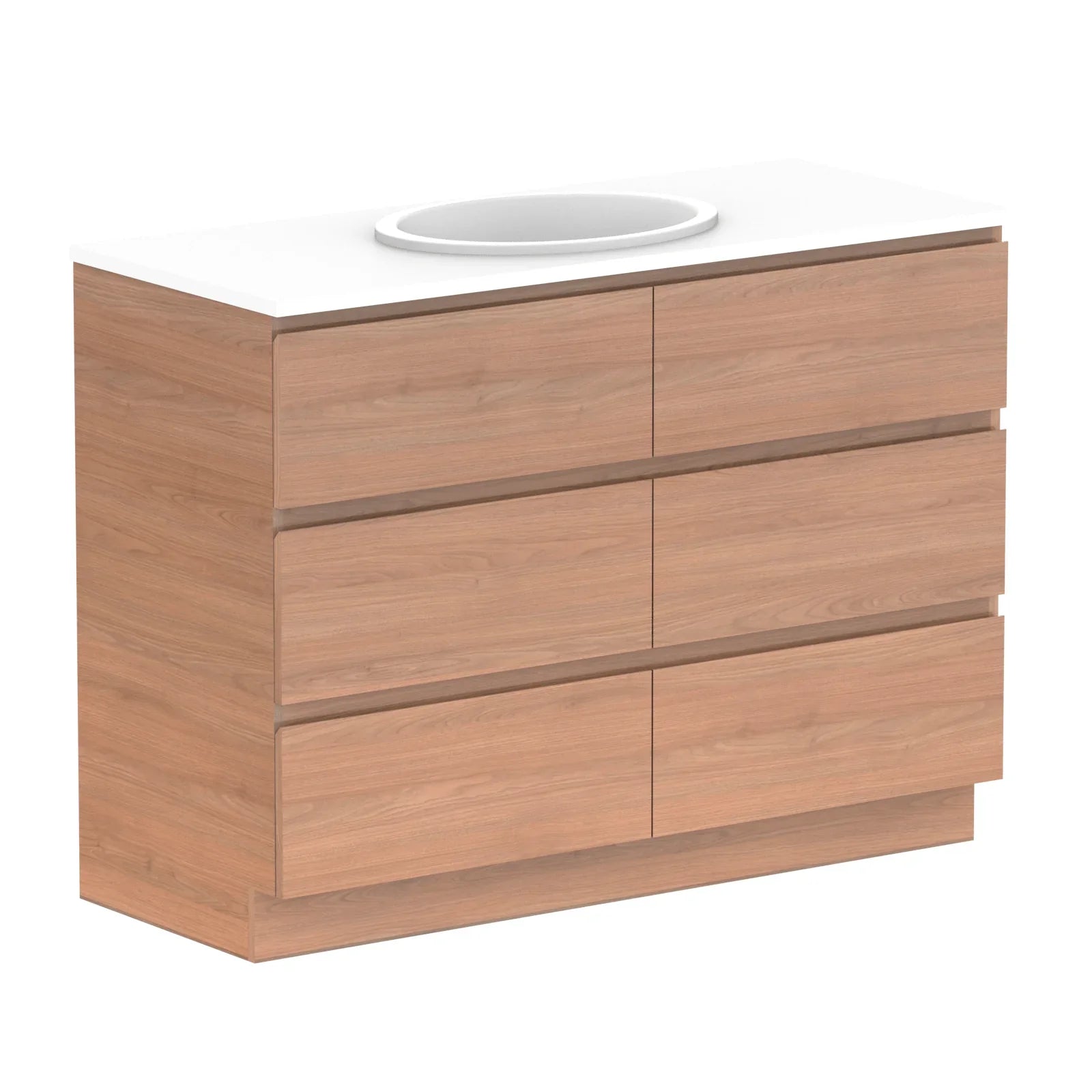 ADP Glacier Benchtop Trio Freestanding Vanity All Drawer - Ideal Bathroom CentreGLLFAW1200WKCCP1200mmCentre BasinLite Fresh White Interior