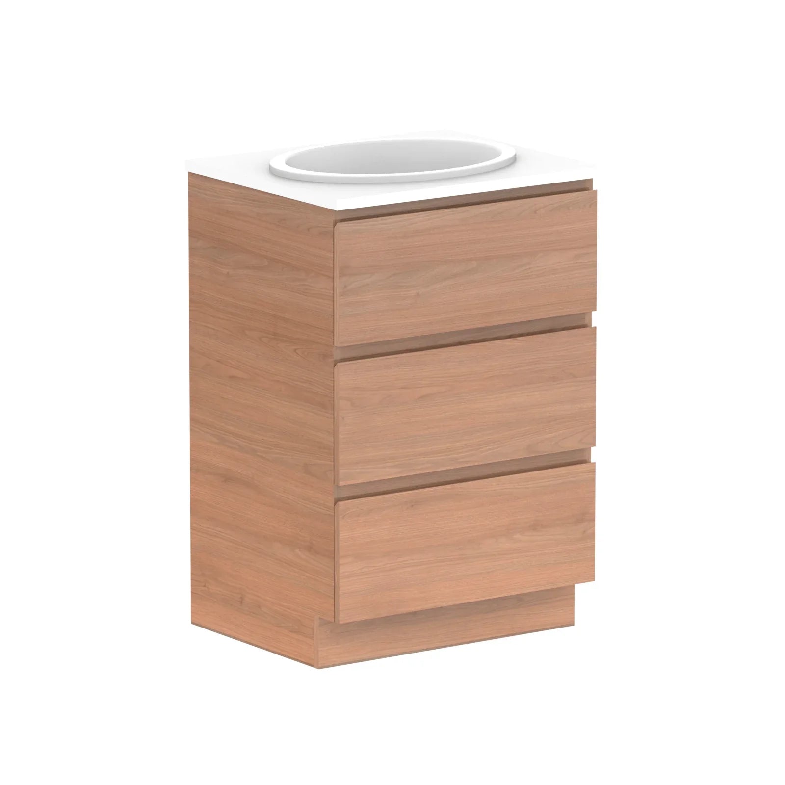 ADP Glacier Benchtop Trio Freestanding Vanity All Drawer - Ideal Bathroom CentreGLLFAW0600WKCCP600mmCentre BasinLite Fresh White Interior