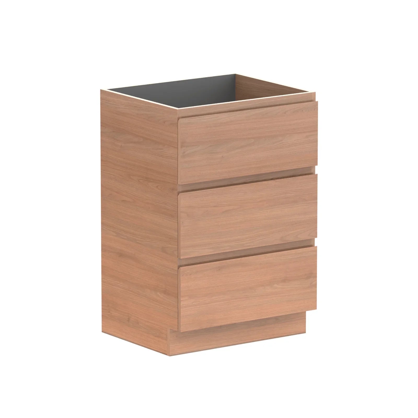 ADP Glacier Benchtop Trio Freestanding Vanity All Drawer - Ideal Bathroom CentreGLLFAT0600WKSNT600mmCabinet OnlyLite Fresh White Interior