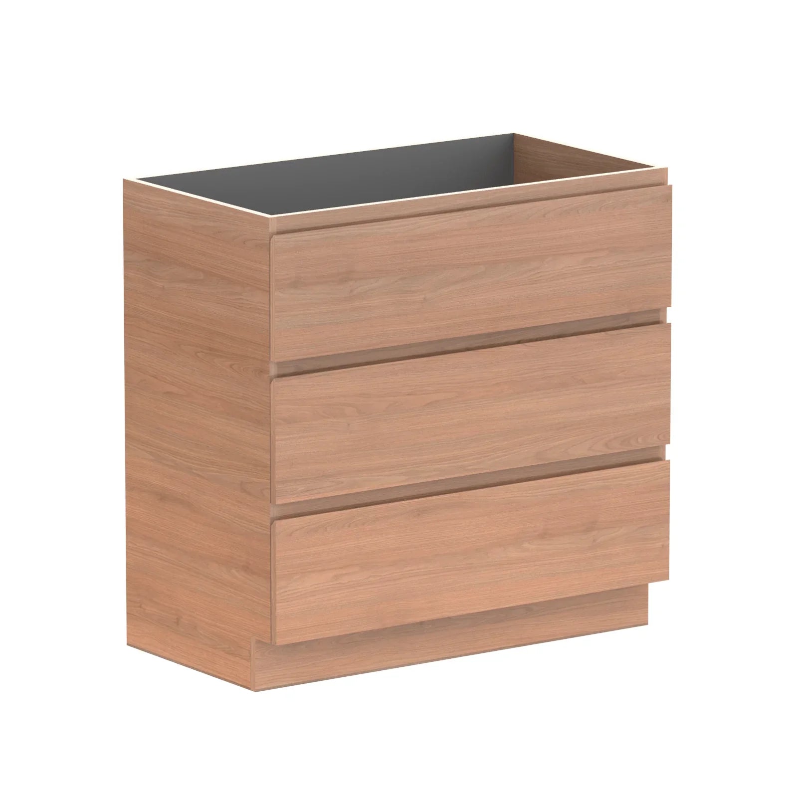 ADP Glacier Benchtop Trio Freestanding Vanity All Drawer - Ideal Bathroom CentreGLLFAT0900WKSNT900mmCabinet OnlyLite Fresh White Interior