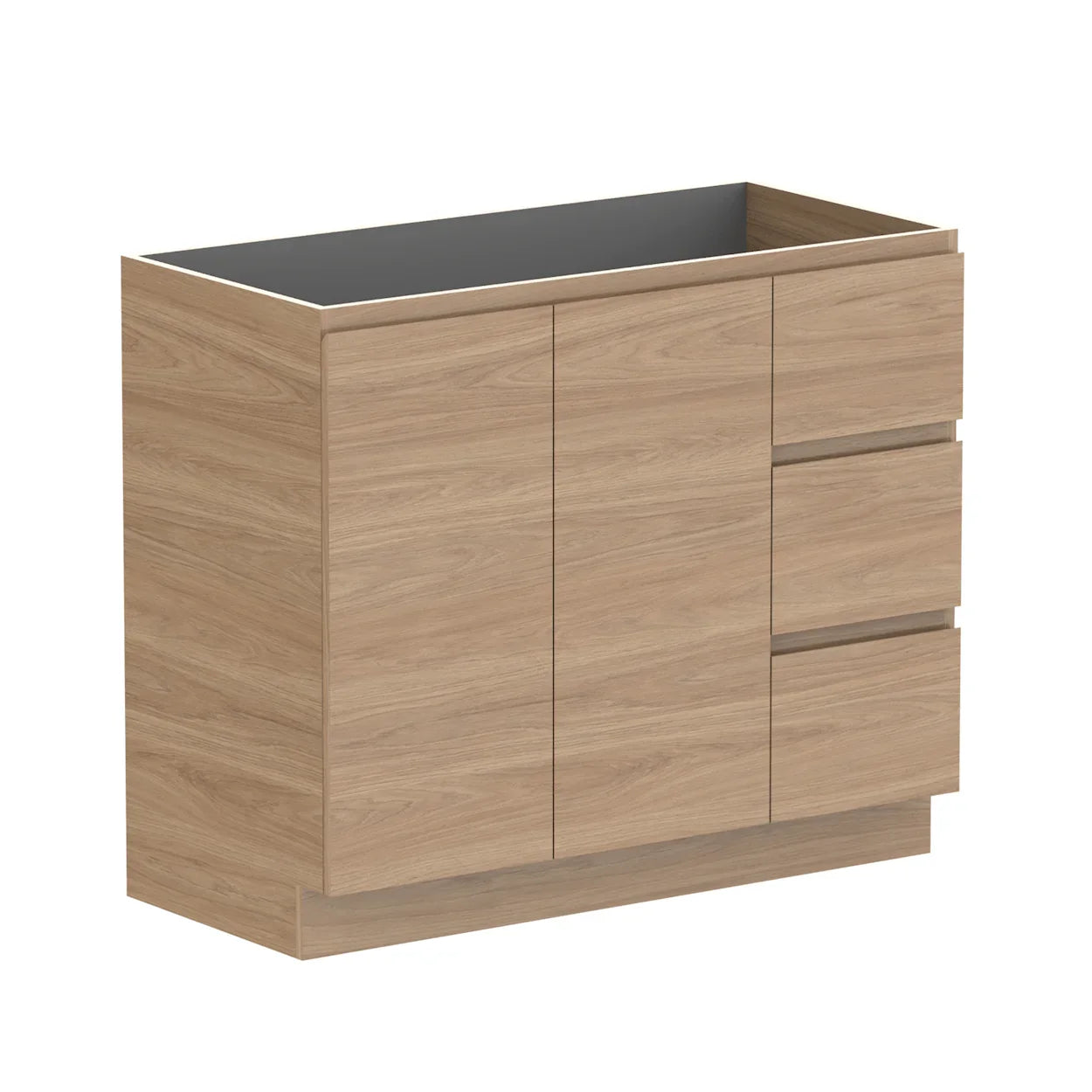 ADP Glacier Benchtop Trio Freestanding Vanity Door & Drawer - Ideal Bathroom CentreGLLFCW1050WKSNT1050mmCabinet OnlyLite Fresh White Interior