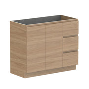 ADP Glacier Door and Drawer Trio Freestanding Vanity - 1050mm / No Top / Right Hand Bowl