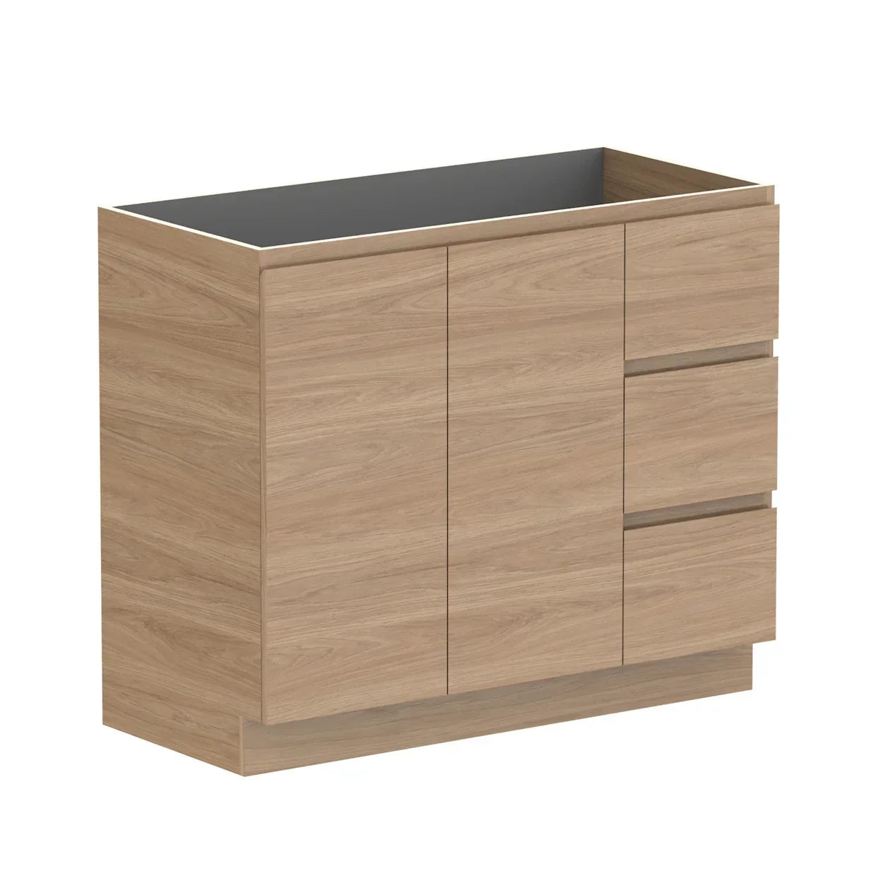 ADP Glacier Door and Drawer Trio Freestanding Vanity - 1050mm / No Top / Left Hand Bowl