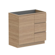 ADP Glacier Door and Drawer Trio Freestanding Vanity - 900mm / No Top / Right Hand Bowl