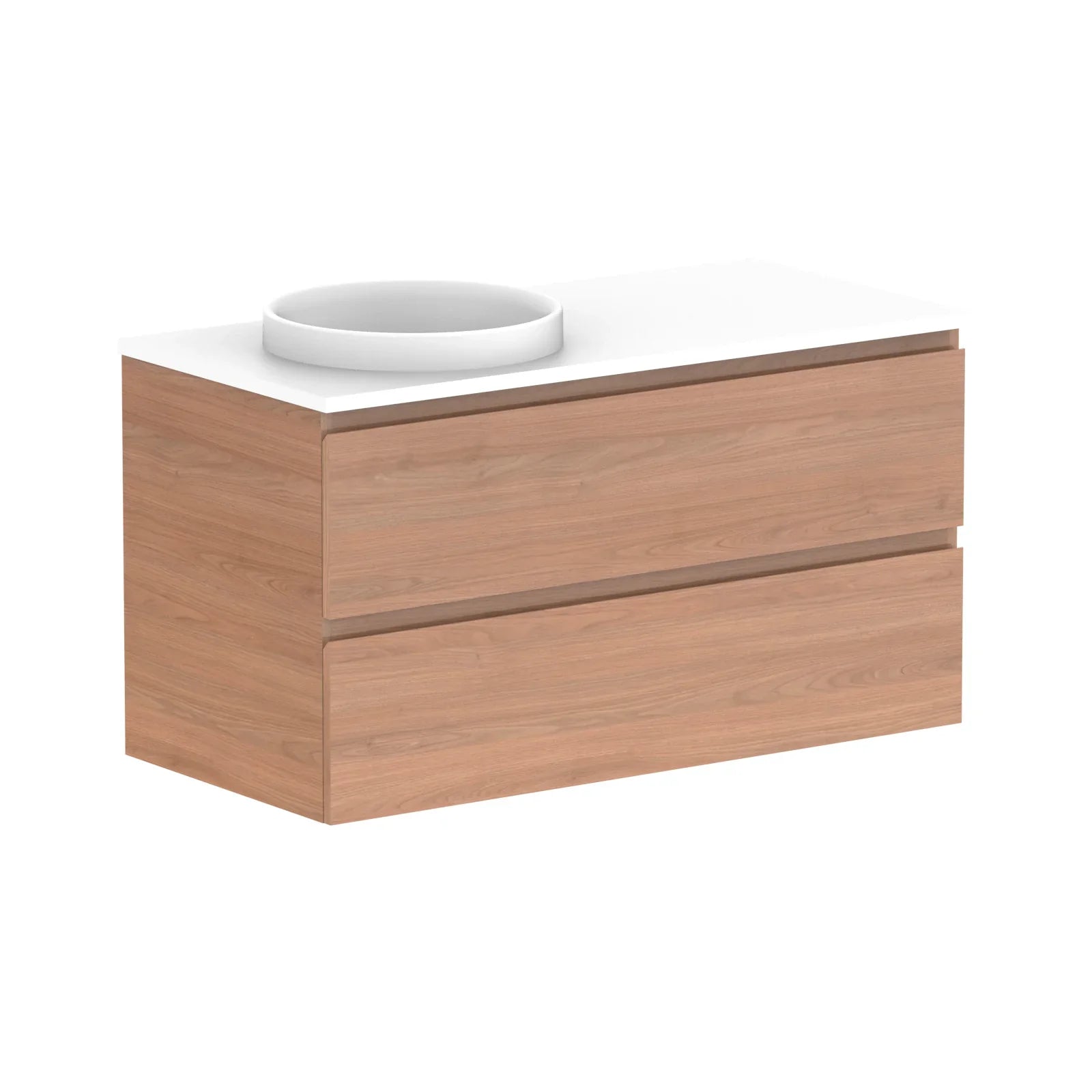 ADP Glacier Benchtop Twin Wall Hung Vanity All Drawer - Ideal Bathroom CentreGLLFAW1050WHLCP1050mmLeft Hand BasinLite Fresh White Interior