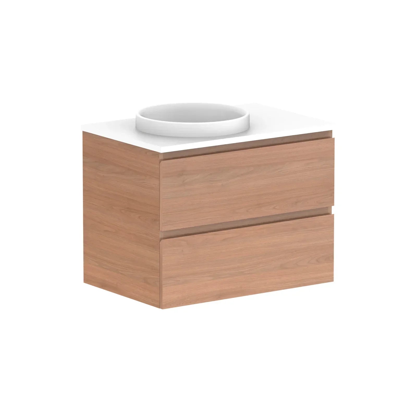 ADP Glacier All Drawer Twin Wall Hung Vanity - 750mm / Stone Benchtop / Left Hand Bowl