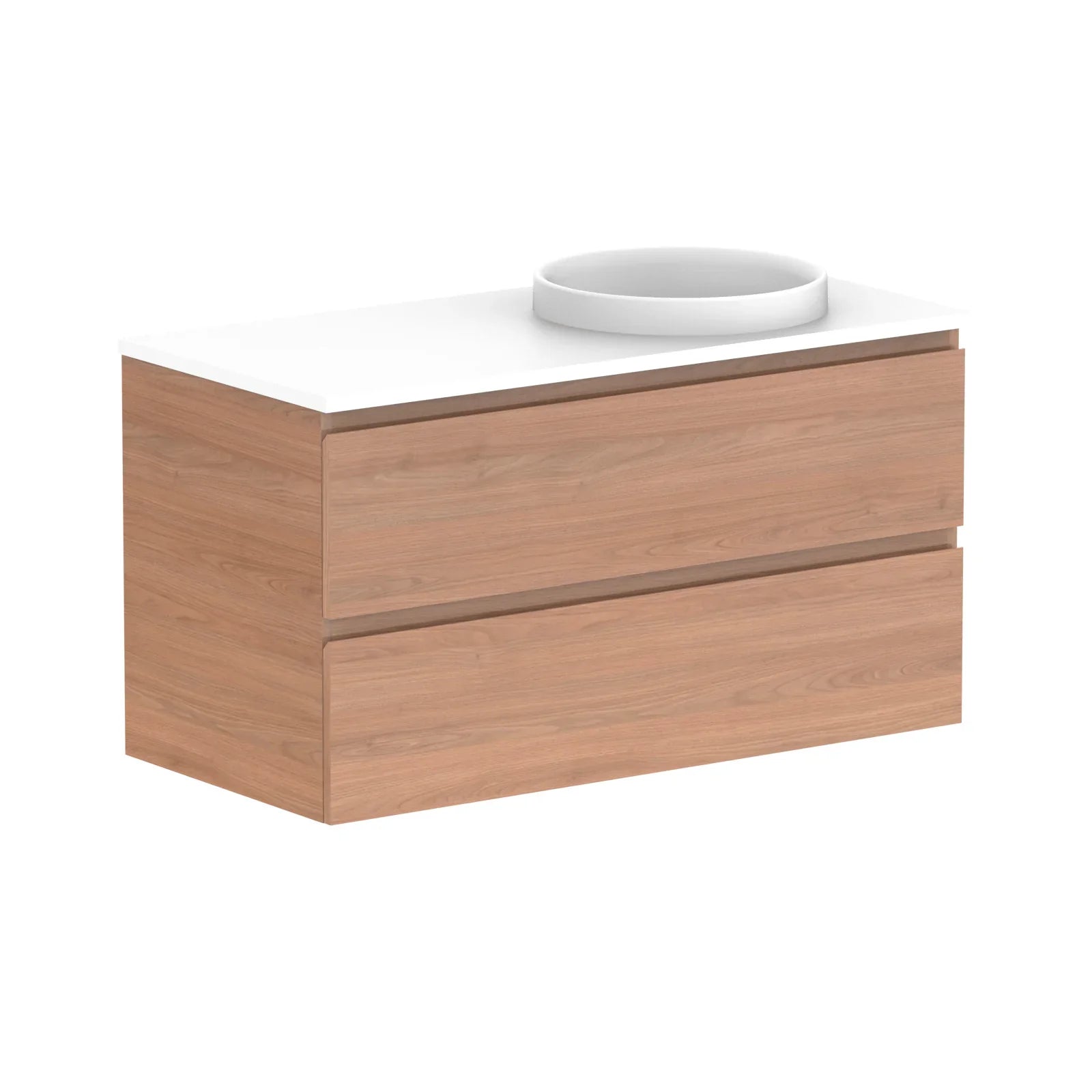 ADP Glacier Benchtop Twin Wall Hung Vanity All Drawer - Ideal Bathroom CentreGLLFAW1050WHRCP1050mmRight Hand BasinLite Fresh White Interior