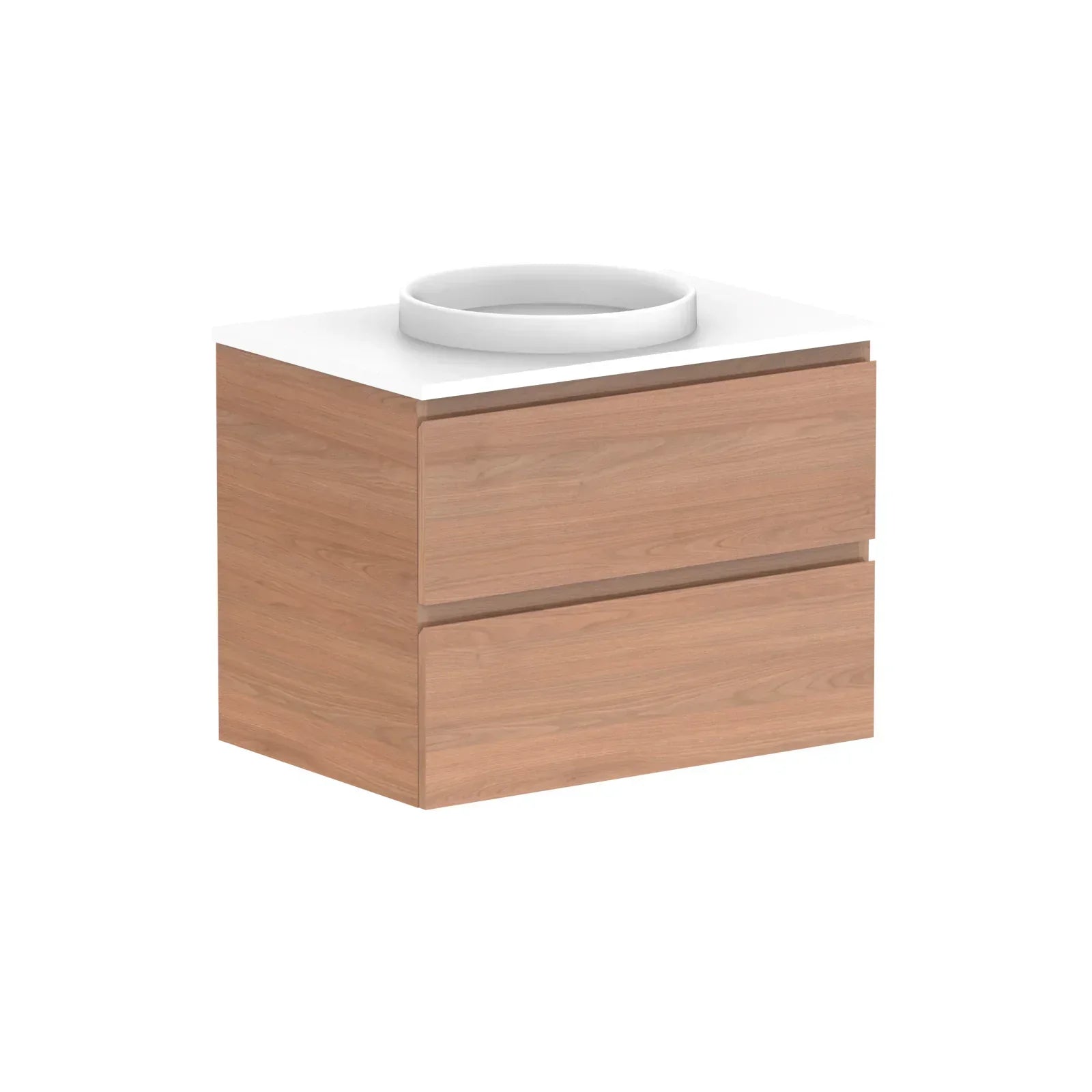 ADP Glacier All Drawer Twin Wall Hung Vanity - 750mm / Stone Benchtop / Centre Bowl