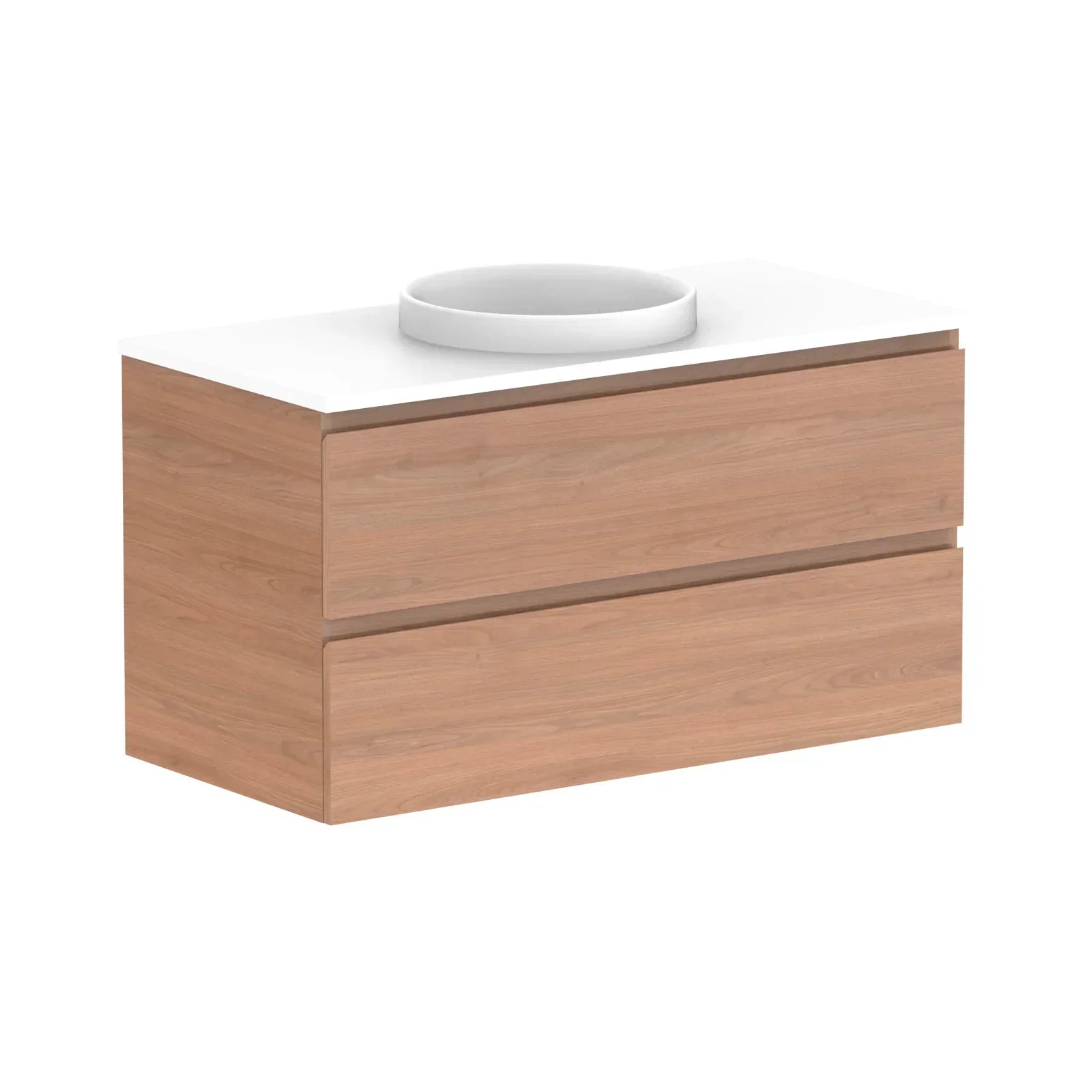 ADP Glacier All Drawer Twin Wall Hung Vanity - 1050mm / Stone Benchtop / Centre Bowl
