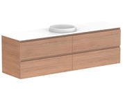 ADP Glacier All Drawer Twin Wall Hung Vanity - 1800mm / Stone Benchtop / Centre Bowl