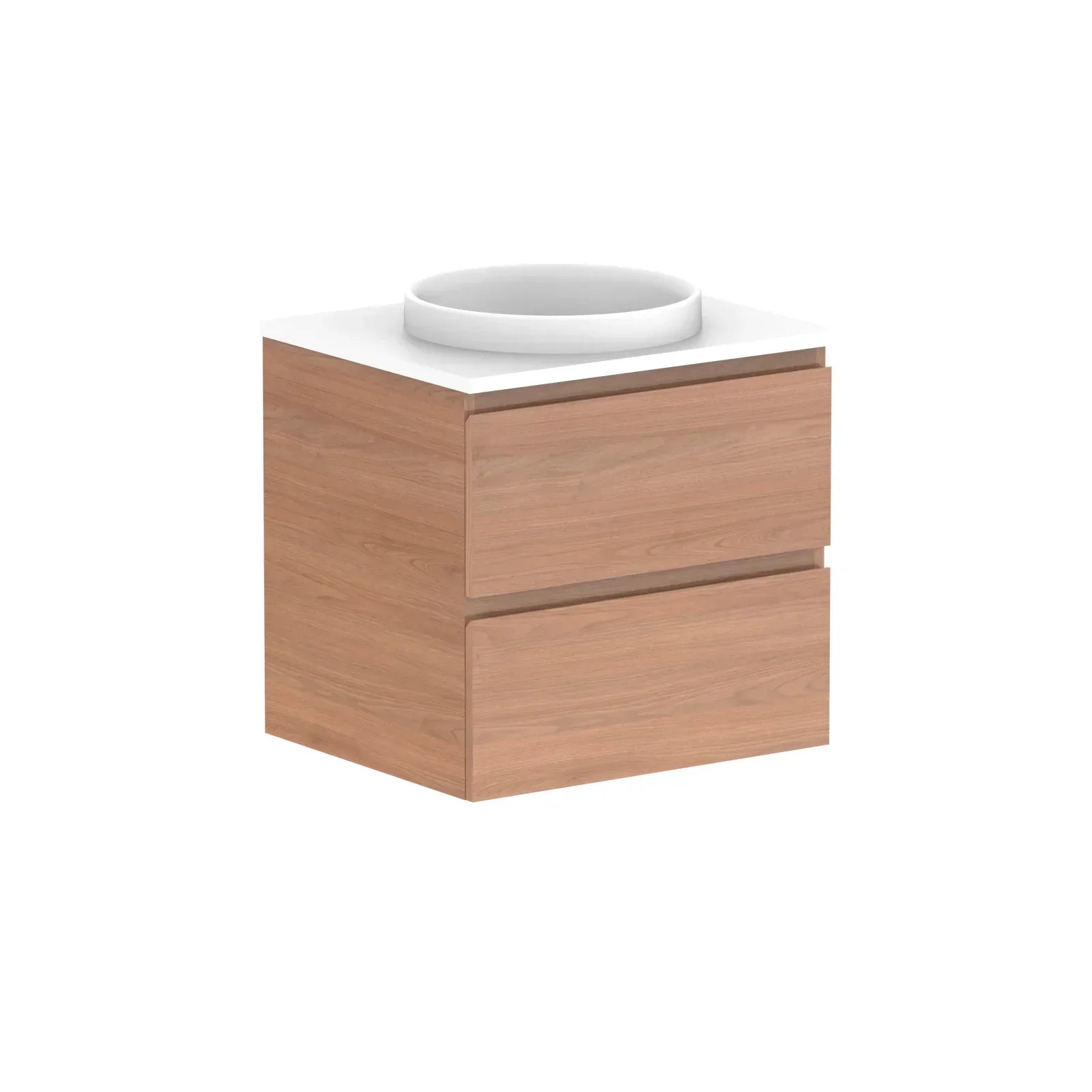 ADP Glacier All Drawer Twin Wall Hung Vanity - 600mm / Stone Benchtop / Centre Bowl