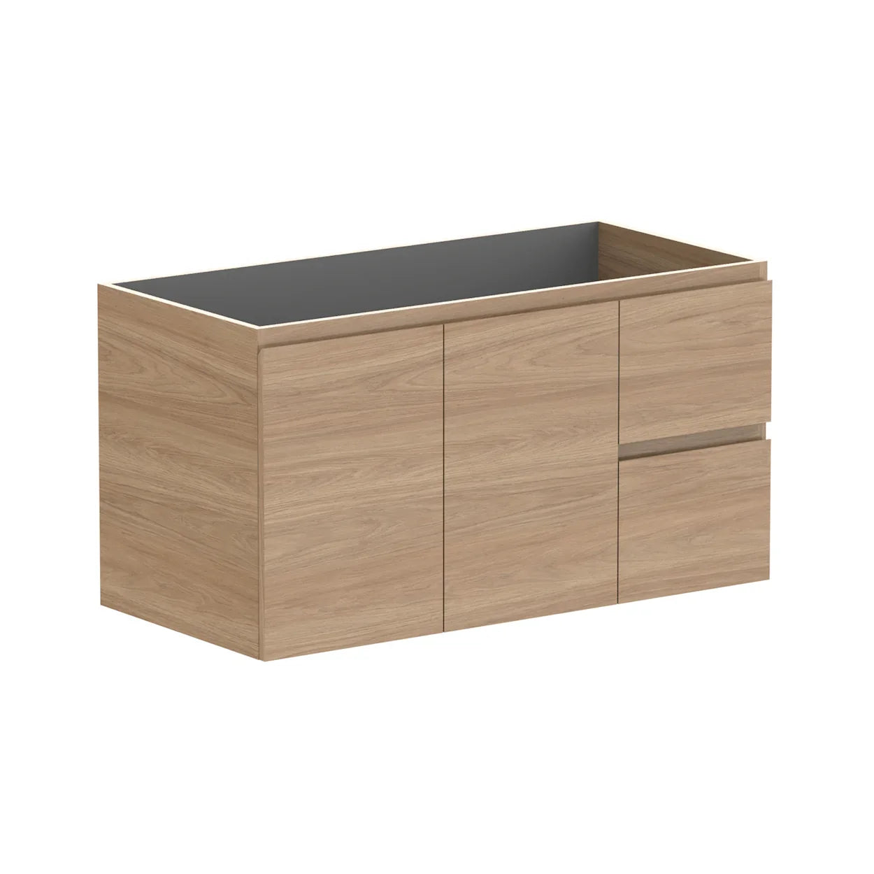 ADP Glacier Benchtop Twin Wall Hung Vanity Door & Drawer - Ideal Bathroom CentreGLLFCW1050WHSNT1050mmCabinet OnlyLite Fresh White Interior