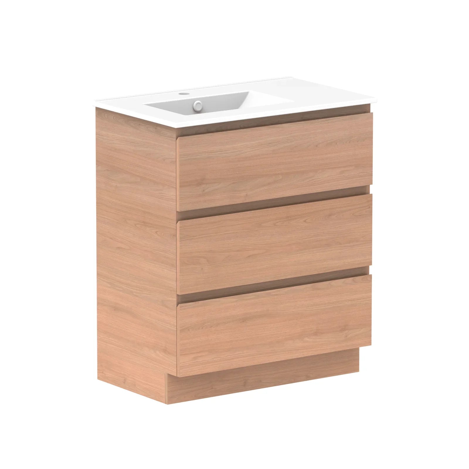 ADP Glacier Ceramic Freestanding Vanity All Drawers - Ideal Bathroom CentreGLLFAW0750WKLCE750mmLeft Hand BasinLite Fresh White Interior