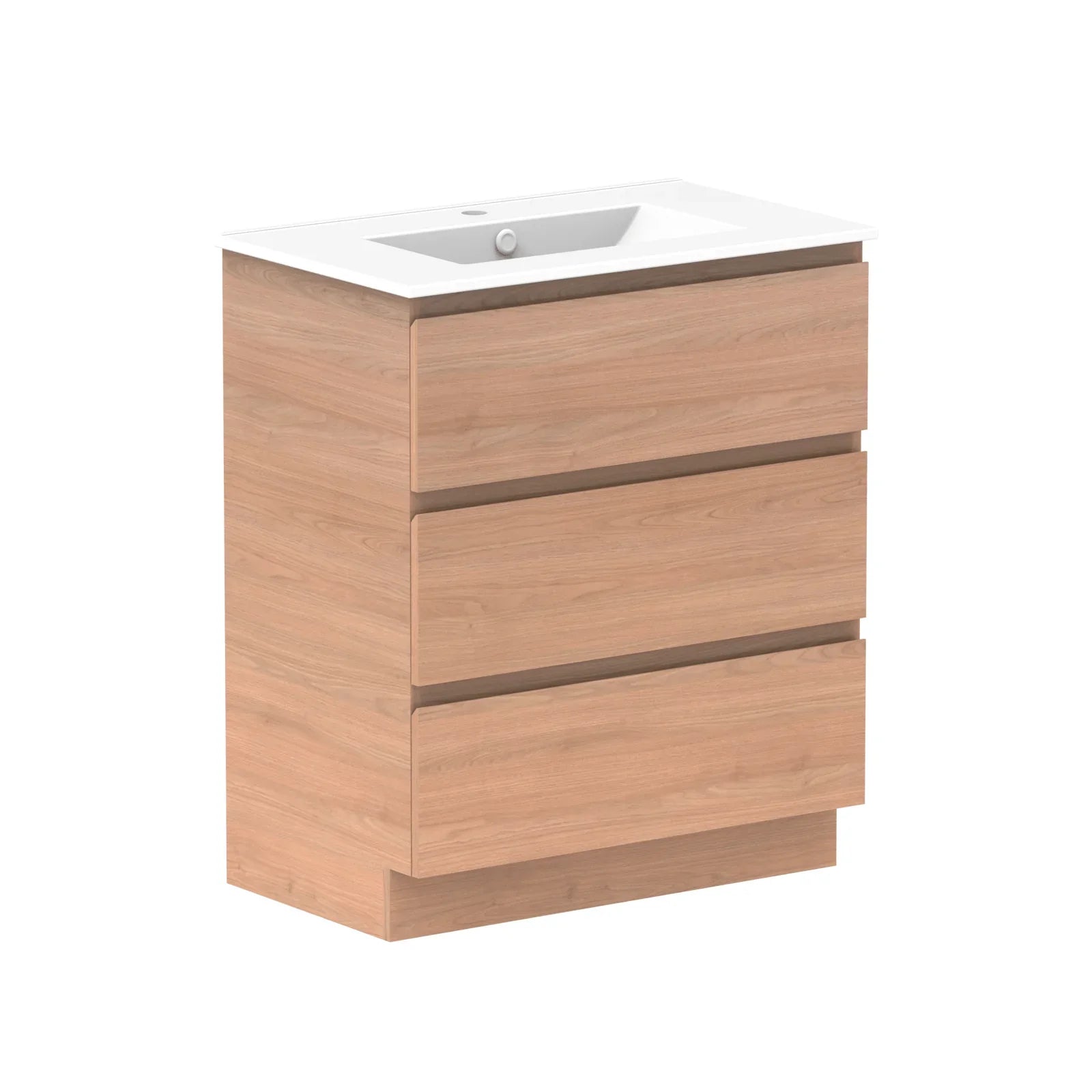 ADP Glacier Ceramic Freestanding Vanity All Drawers - Ideal Bathroom CentreGLLFAW0750WKCCE750mmCentre BasinLite Fresh White Interior