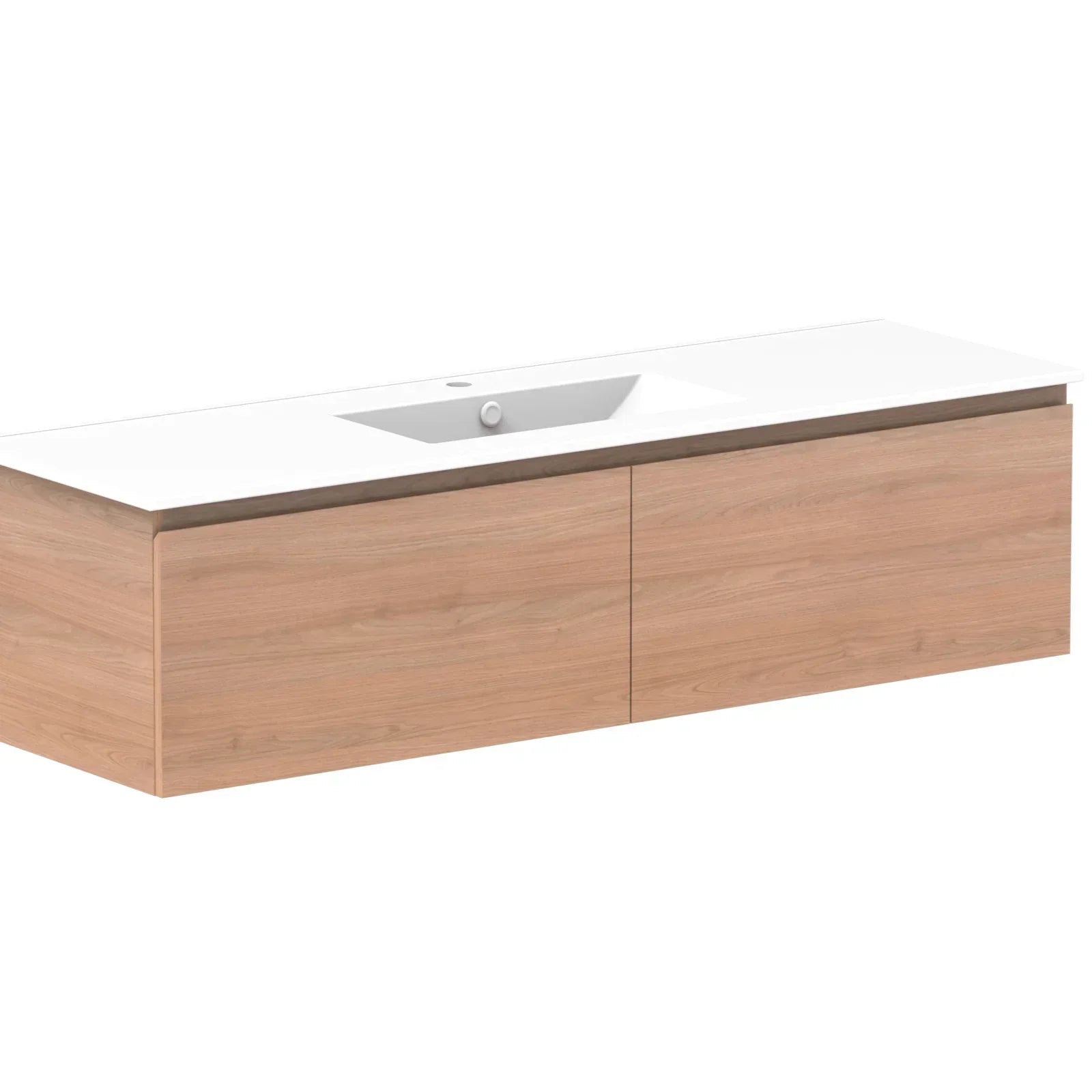 ADP Glacier All Drawer Slim Wall Hung Vanity - 1500mm / Ceramic Moulded Top / Centre Bowl