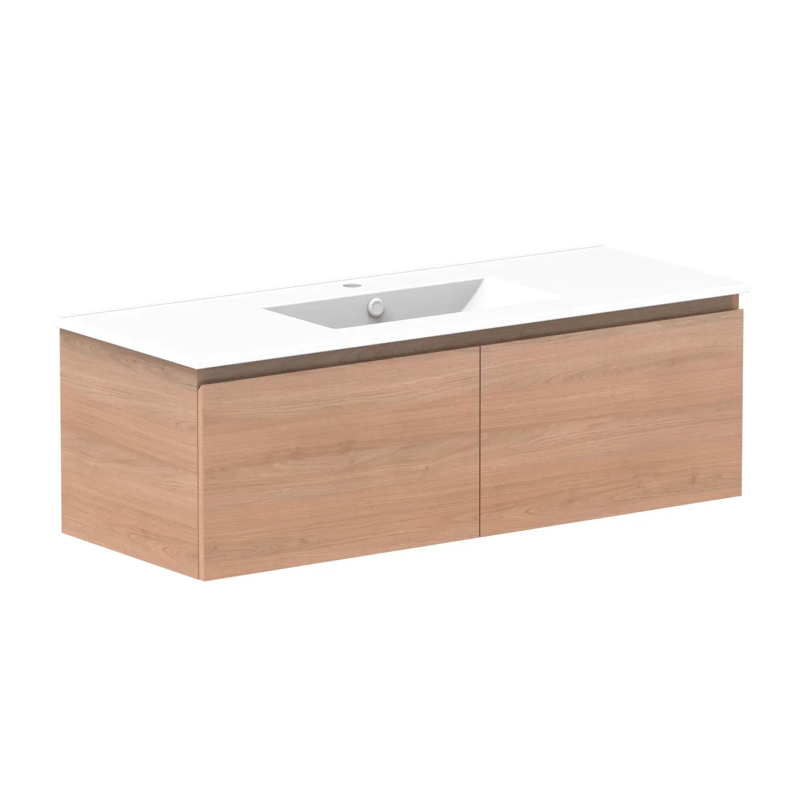 ADP Glacier All Drawer Slim Wall Hung Vanity - 1200mm / Ceramic Moulded Top / Centre Bowl