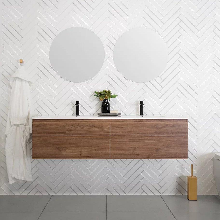 ADP Glacier Ceramic Slim Wall Hung Vanity Door & Drawer - Ideal Bathroom CentreGLLFCS0750WHCCP750mmCentre BasinLite Fresh White Interior