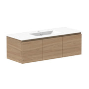 ADP Glacier Door and Drawer Slim Wall Hung Vanity - 1200mm / Ceramic Moulded Top / Centre Bowl