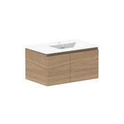 ADP Glacier Door and Drawer Slim Wall Hung Vanity - 750mm / Ceramic Moulded Top / Right Hand Bowl
