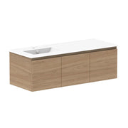 ADP Glacier Door and Drawer Slim Wall Hung Vanity - 1200mm / Ceramic Moulded Top / Left Hand Bowl