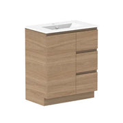 ADP Glacier Door and Drawer Trio Freestanding Vanity - 750mm / Ceramic Moulded Top / Centre Bowl