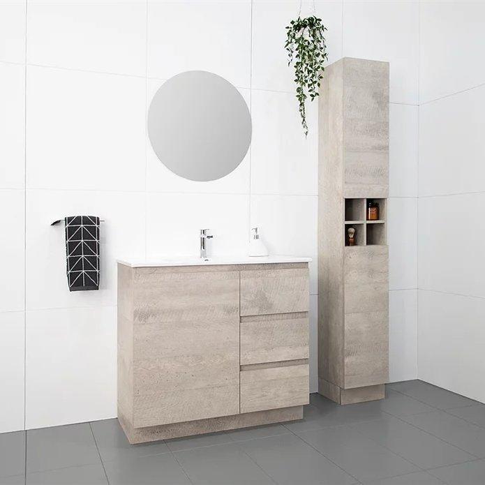 ADP Glacier Ceramic Trio Freestanding Vanity Door & Drawers - Ideal Bathroom CentreGLLFCW0750WKCCE750mmCentre BasinLite Fresh White Interior