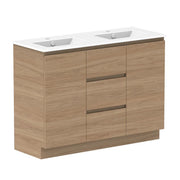 ADP Glacier Door and Drawer Trio Freestanding Vanity - 1200mm / Ceramic Moulded Top / Double Bowl