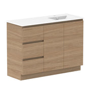 ADP Glacier Door and Drawer Trio Freestanding Vanity - 1200mm / Ceramic Moulded Top / Right Hand Bowl