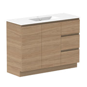 ADP Glacier Door and Drawer Trio Freestanding Vanity - 1200mm / Ceramic Moulded Top / Centre Bowl