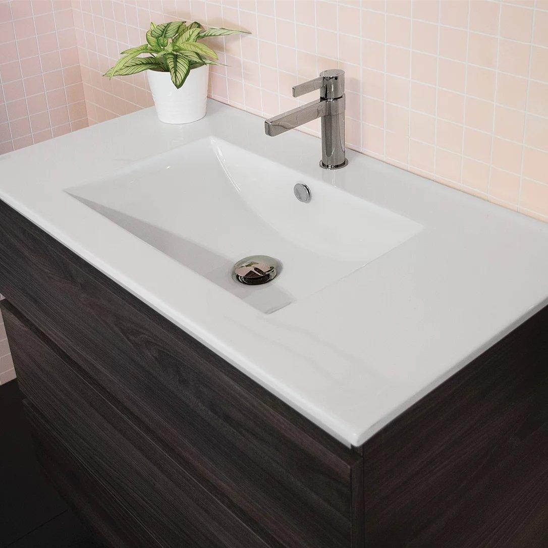 ADP Glacier Ceramic Trio Freestanding Vanity Door & Drawers - Ideal Bathroom CentreGLLFCW0750WKCCE750mmCentre BasinLite Fresh White Interior