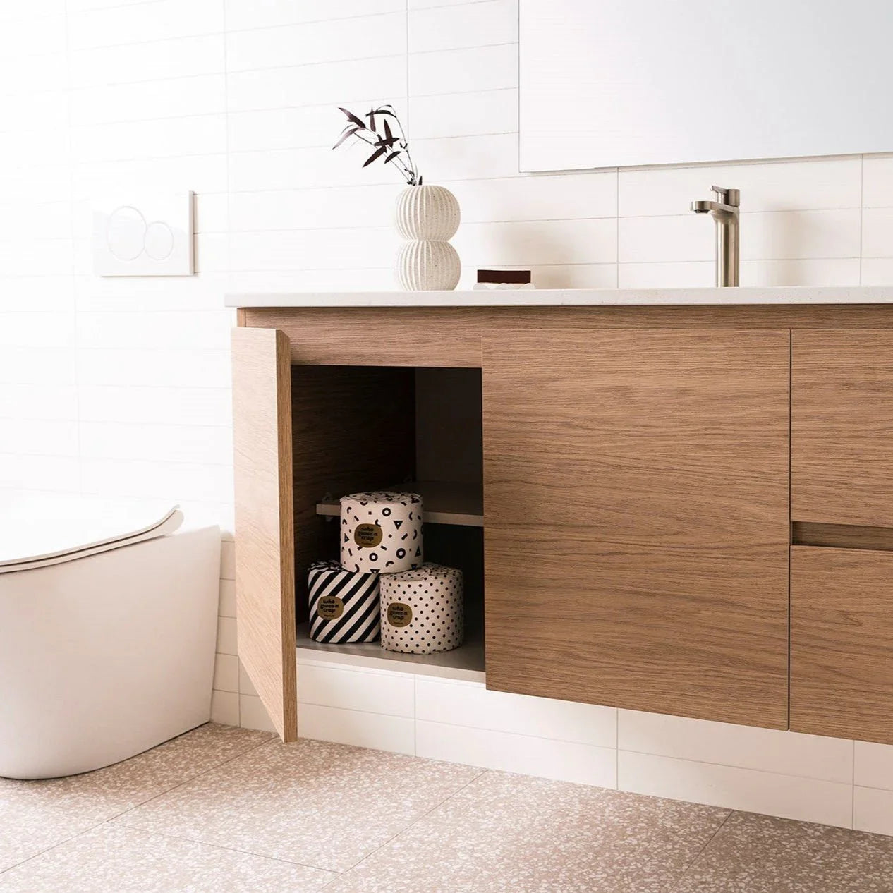 ADP Glacier Ceramic Twin Wall Hung Vanity Door & Drawers - Ideal Bathroom CentreGLLFCW0750WHCCE750mmCentre BasinLite Fresh White Interior