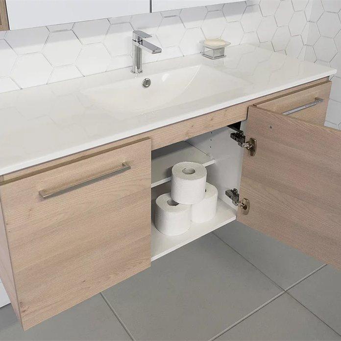 ADP Glacier Ceramic Twin Wall Hung Vanity Door & Drawers - Ideal Bathroom CentreGLLFCW0750WHCCE750mmCentre BasinLite Fresh White Interior